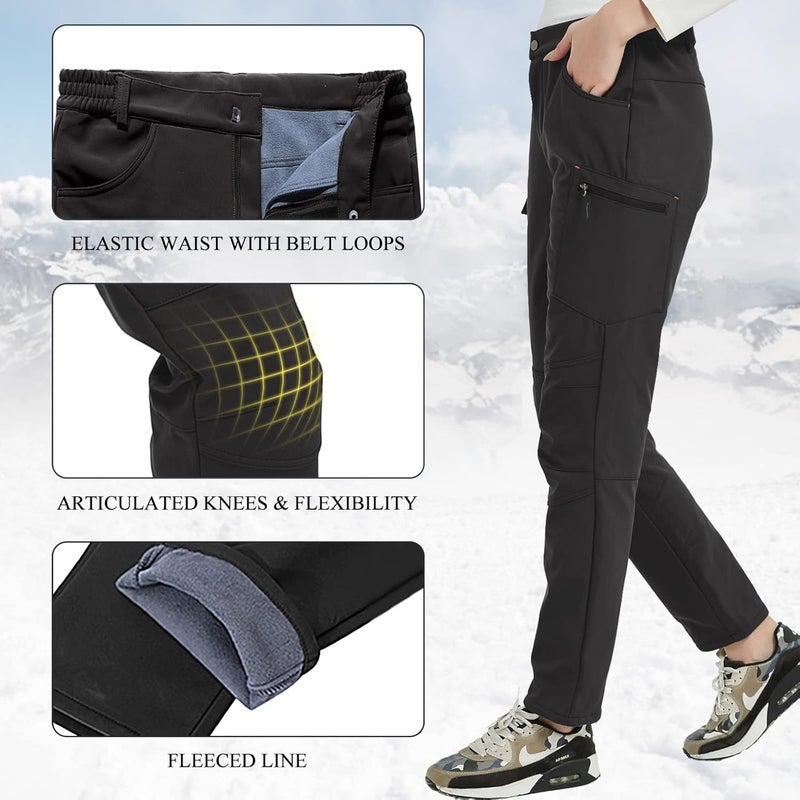 Lesemisi Store Women's Ski Snow Pants Fleece Lined Waterproof Outdoor Pant Insulated Hiking Pants for Winter - Image 5